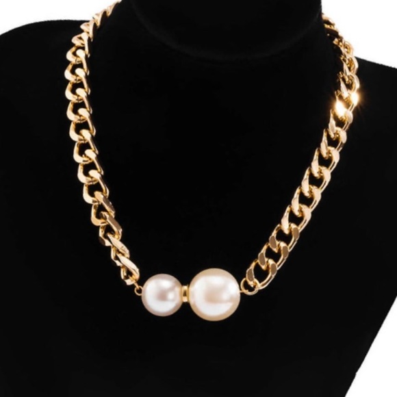 Zara 14K Gold Plated Pearl Choker Chain Necklace new with tags - Picture 8 of 9